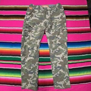 Superdry Cargo Pants Men's 36 (Fit 32x28) Green Camo Straight Leg Pockets Y2K